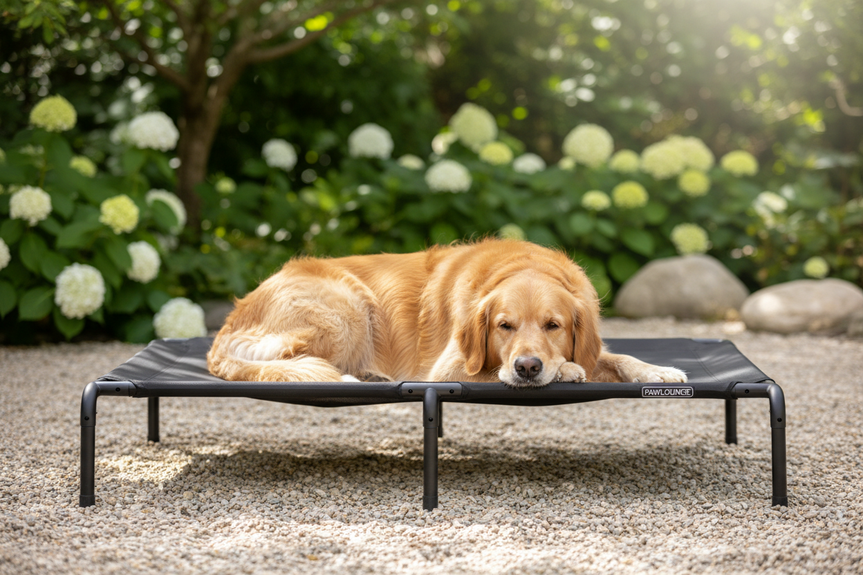 AuraPaws CloudRest — Foldable Elevated Dog Bed
